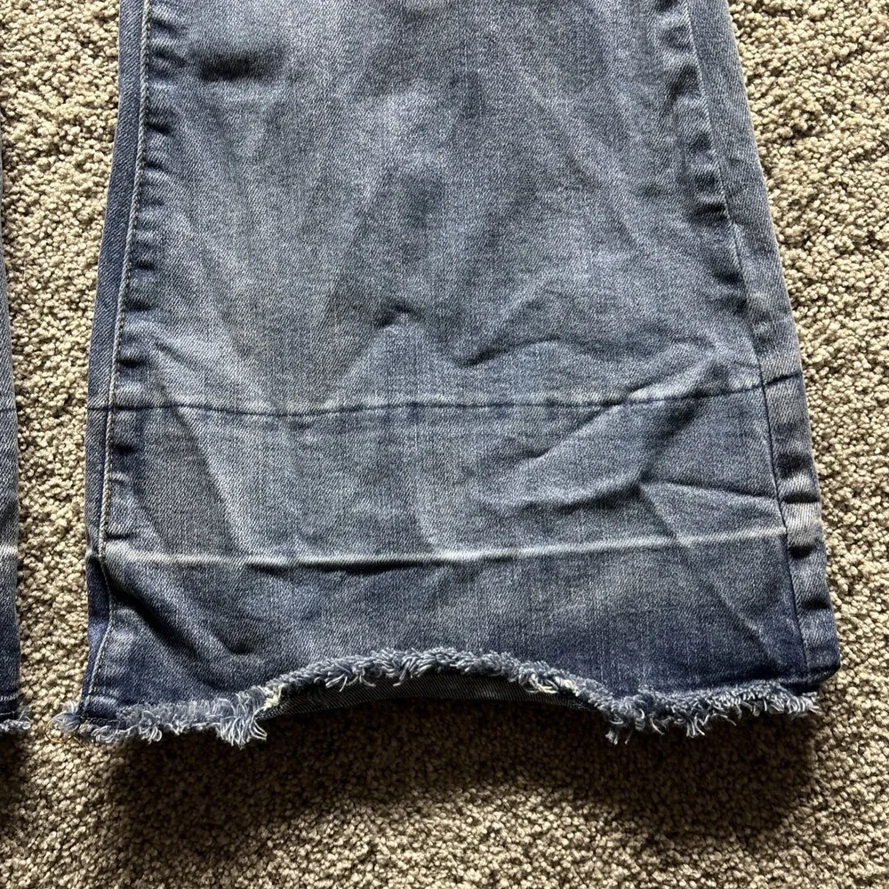 Judy Blue Flare Women's 9/29x31 Jeans Raw Frayed High Rise Light Wash Distressed